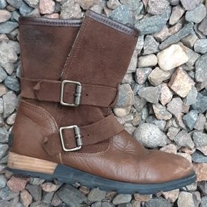 Sorel brown leather buckle boots sz 5.5